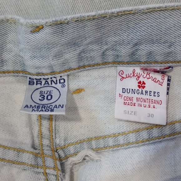 🍀VERY VTG Lucky Brand Jeans🍀 - White Distressed Button Fly Jean - Picture 4 of 16